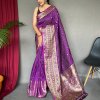 Purple Superb Antique Traditional SIlk woven saree dvz0003435