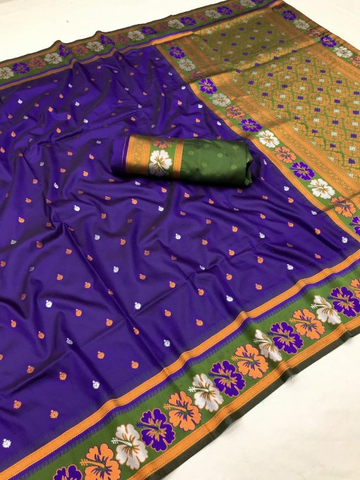 Purple Trendy Silk Woven Saree DV435