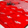 Red Mor Lichi Silk Weaving Jacquard Saree