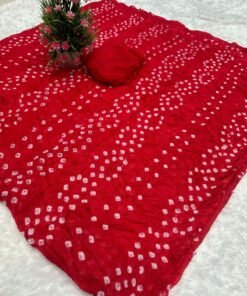 Red Soft silk Bandhani saree DV421-1
