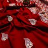 Red lichi silk saree with weaving zari with jalar dvz0001672