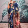 Satin crepe saree in Blue color Online Shopping dvz0003831