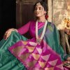 Sea Green Handloom Raw Silk Saree DV438