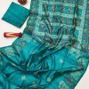 Sea Green Unique Tussar Silk Saree DV442