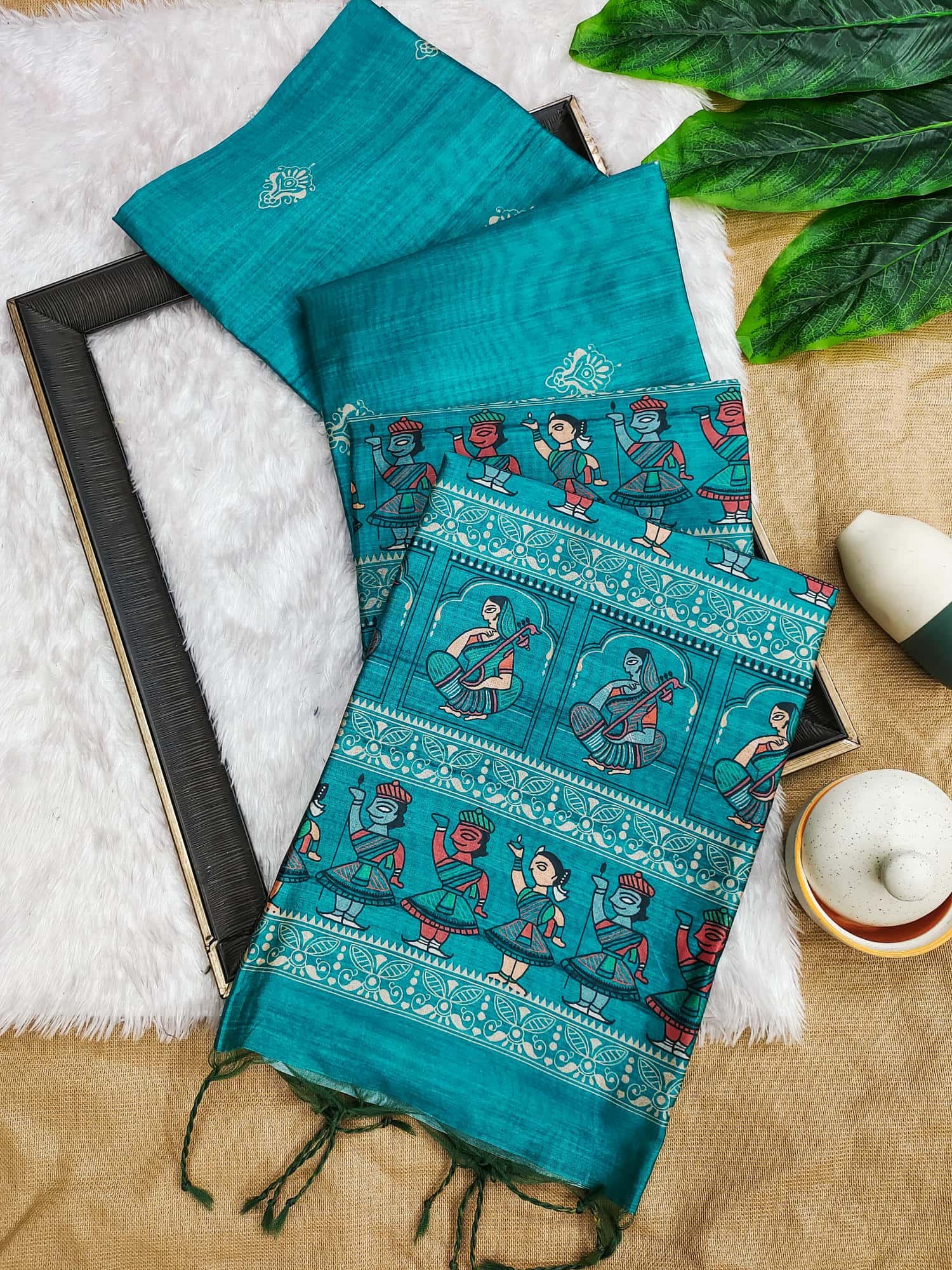 Sea Green Unique Tussar Silk Saree DV442-2