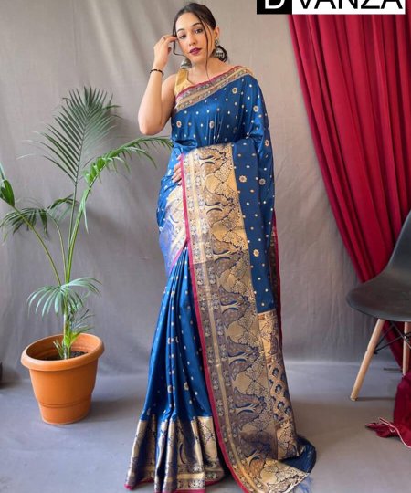 Sky Blue Soft Kanchipuram Silk Saree dvz0003370