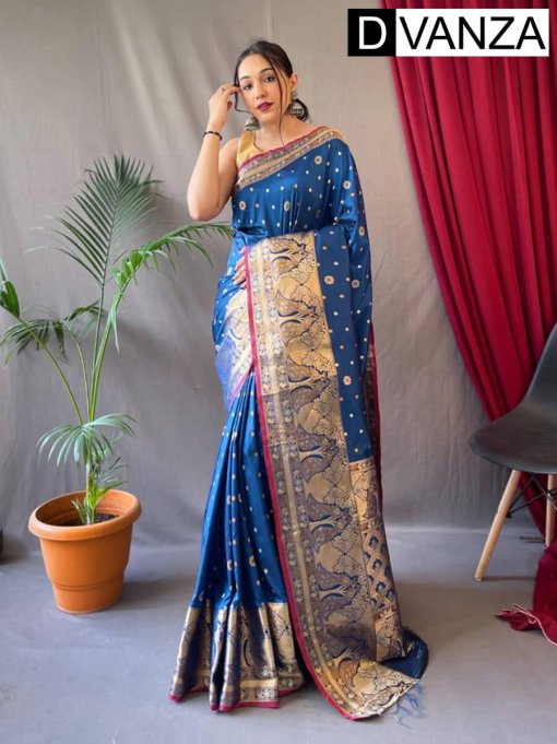 Sky Blue Soft Kanchipuram Silk Saree dvz0003370