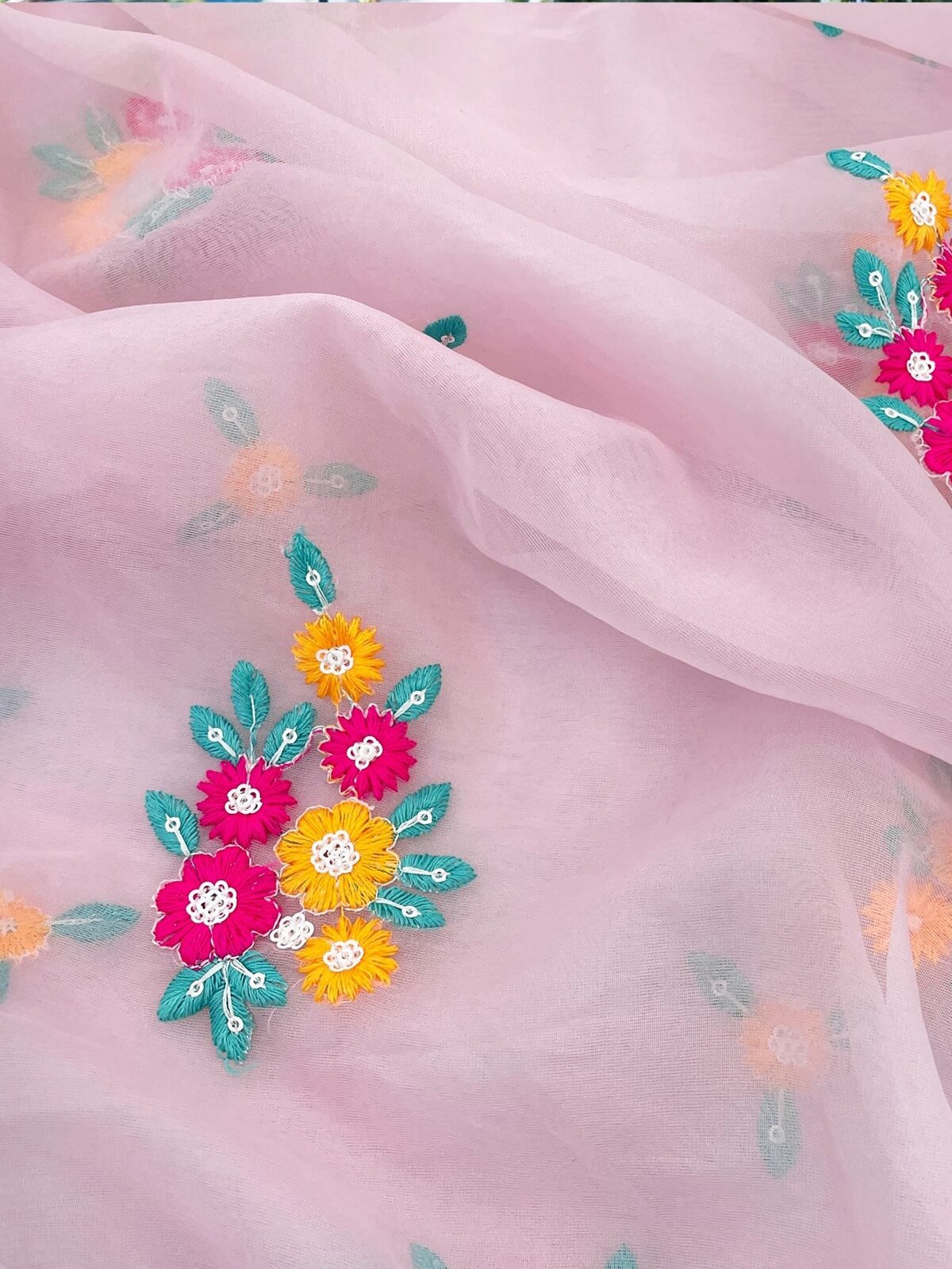 Soft Organza Sequence and thread work Saree DV419-3