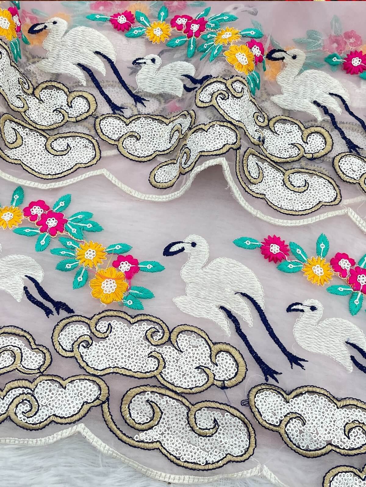 Soft Organza Sequence and thread work Saree DV419-6