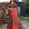 Soft cotton Printed saree with Jacquard border golden zari border dvz0001643-2 Soft cotton Printed saree with Jacquard border golden zari border dvz0001643-2