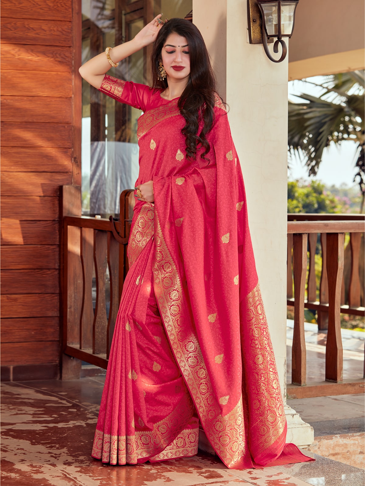 Soft silk woven Designer saree in Orange dvz0002928-1