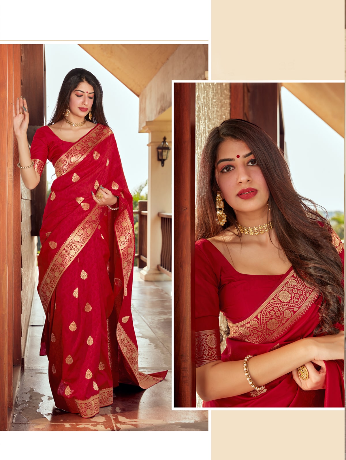 Soft silk woven Designer saree in Red dvz0002929-2