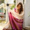 Stunning Cream Soft Silk Party Wear Saree DV432-4
