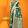 Stunning Green Amazing Lichi Soft Silk saree dvz0003542