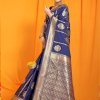 Stunning Navy Blue Amazing Lichi Soft Silk saree dvz0003542