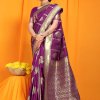 Stunning Purple Amazing Lichi Soft Silk saree dvz0003542