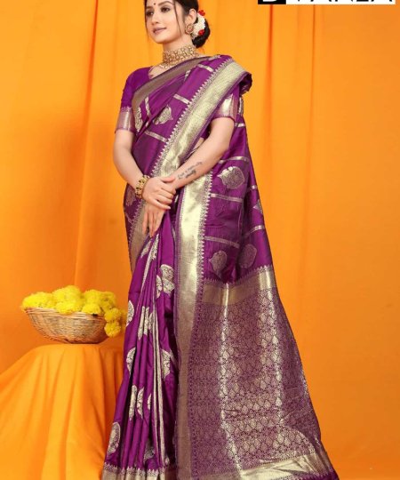 Stunning Purple Amazing Lichi Soft Silk saree dvz0003542