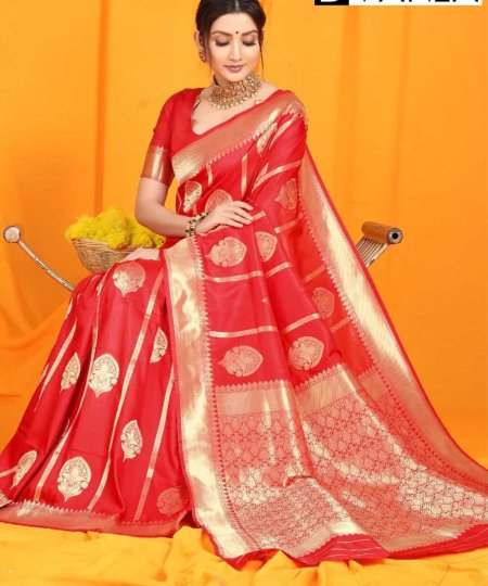 Stunning Red Amazing Lichi Soft Silk saree dvz0003542