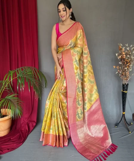 Stylish Green Designer tissue silk saree dvz0003635