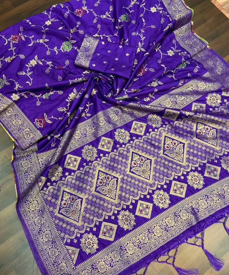 Traditional Purple Dhola Silk Weaving Saree dvz0003784