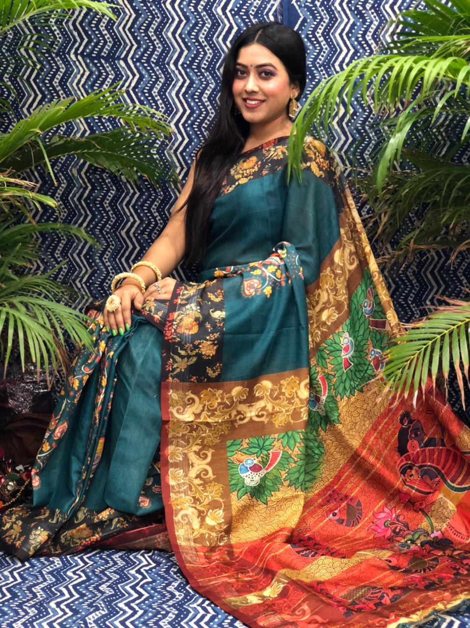 Trending Printed Linen silk saree dvz0002265