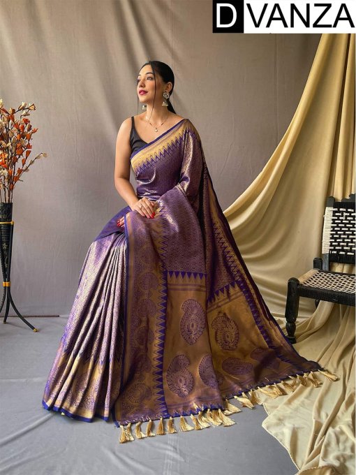 Trending Purple Kanjeevaram Silk Saree dvz0003362-2