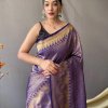 Trending Purple Kanjeevaram Silk Saree dvz0003362-3