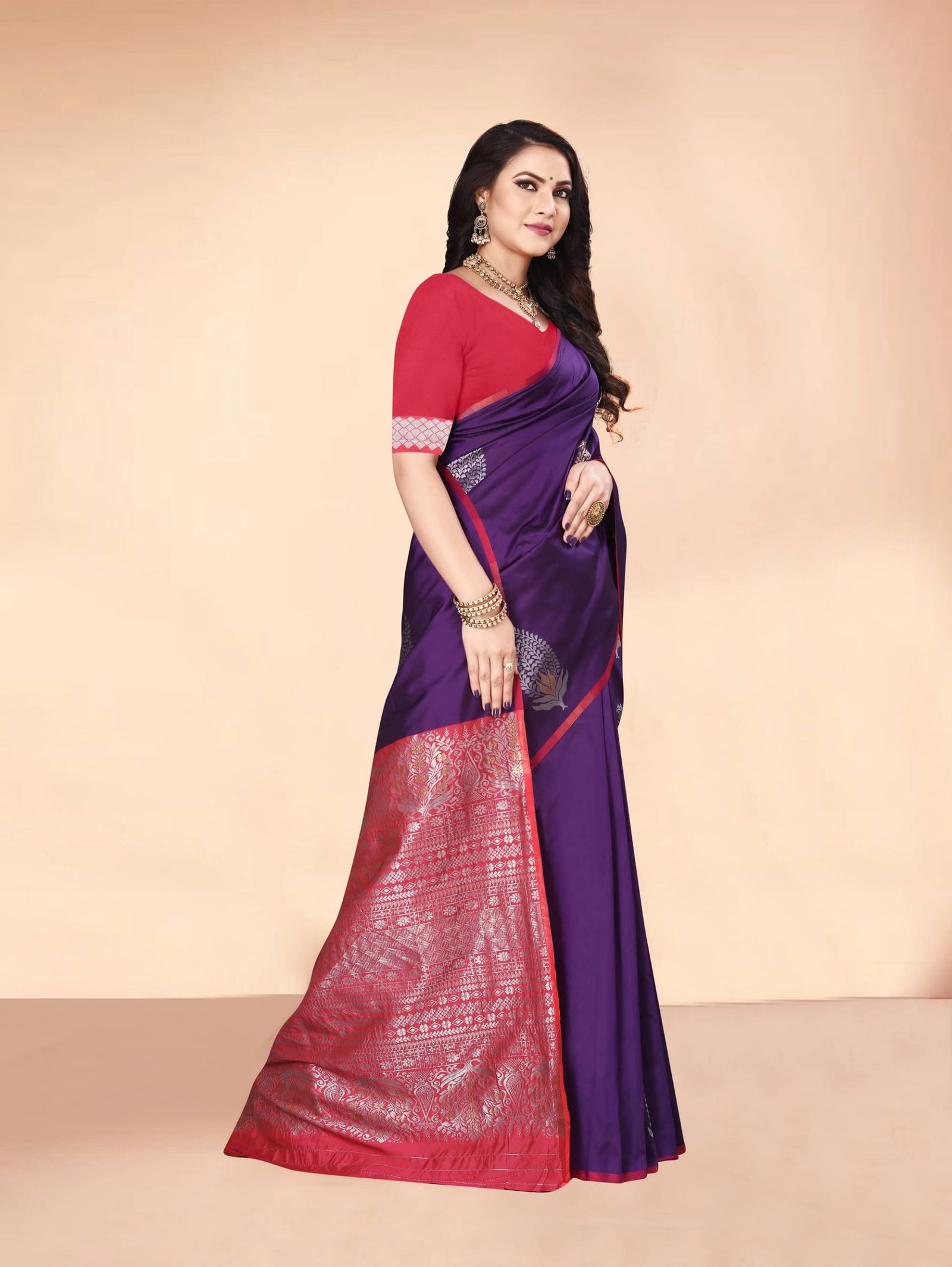 Trending Purple Soft silk woven saree dvz0002283-3