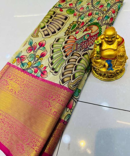 Trending kalamkari silk saree online leriya for Party and Fastive dvz0003584-2