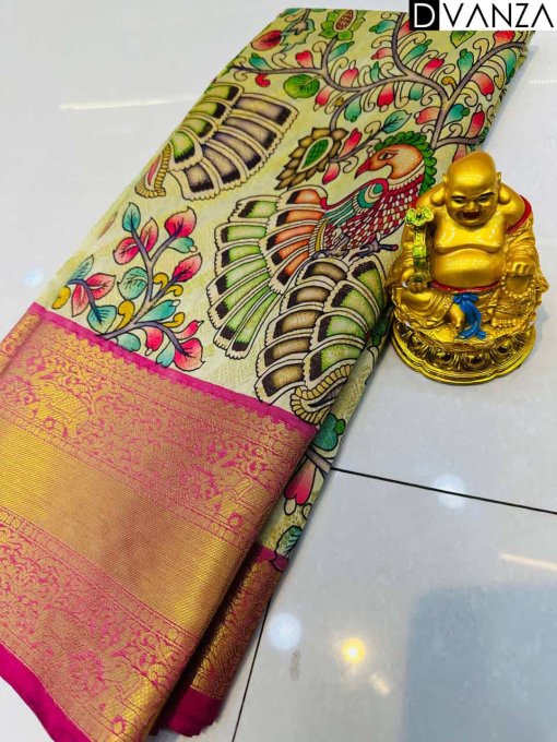 Trending kalamkari silk saree online leriya for Party and Fastive dvz0003584-2