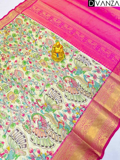 Trending kalamkari silk saree online leriya for Party and Fastive dvz0003584