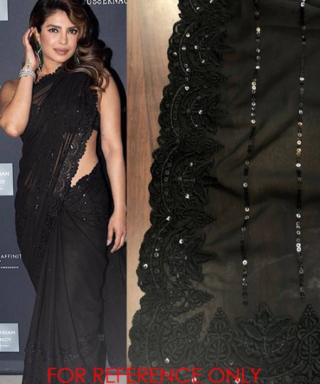 Trendy Black Color Sequence Work Traditional Designer Bollywood saree dvz0003540