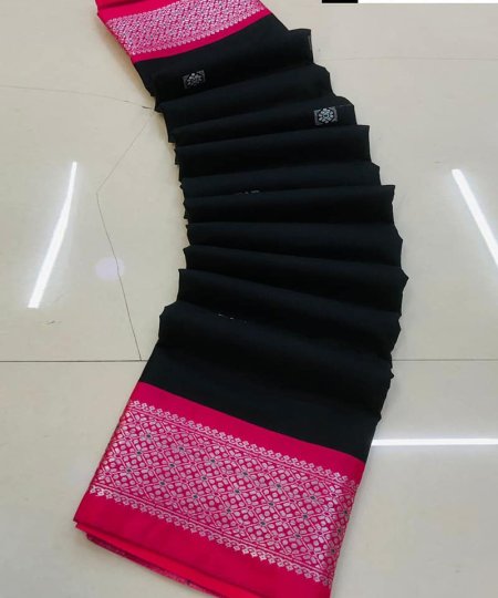 Trendy Black Cotton Silk saree dvz0003543