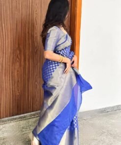 Trendy Blue Banarasi Soft Silk Saree DV422-7