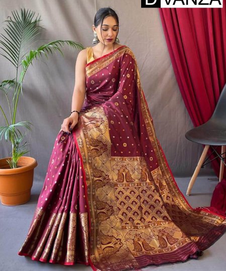 Trendy Maroon Soft Kanchipuram Silk Saree dvz0003375-3