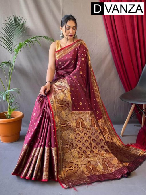 Trendy Maroon Soft Kanchipuram Silk Saree dvz0003375-3