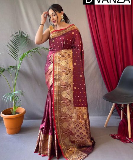 Trendy Maroon Soft Kanchipuram Silk Saree dvz0003375