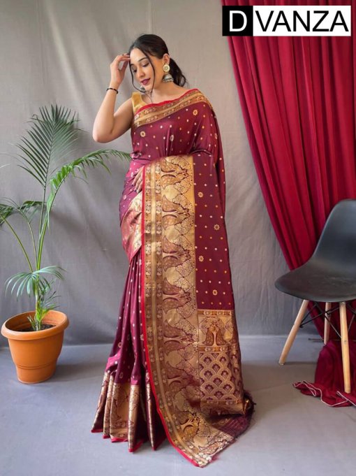 Trendy Maroon Soft Kanchipuram Silk Saree dvz0003375