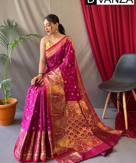 Trendy Pink Soft Kanchipuram Silk Saree dvz0003374-3