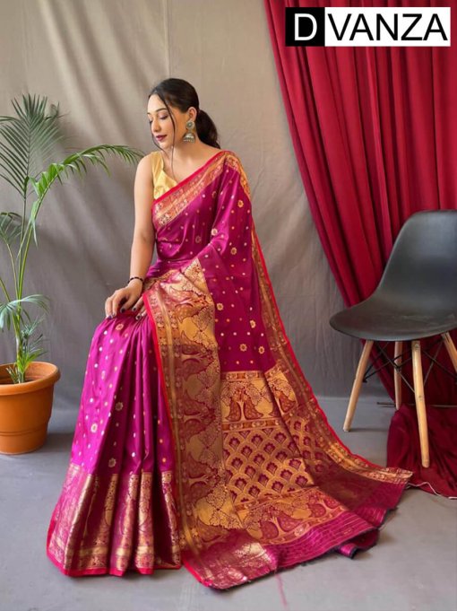 Trendy Pink Soft Kanchipuram Silk Saree dvz0003374-3