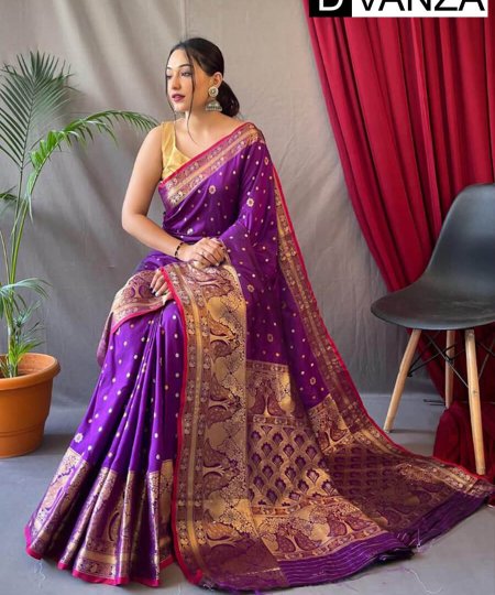 Trendy Purple Soft Kanchipuram Silk Saree dvz0003373-3