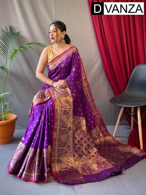 Trendy Purple Soft Kanchipuram Silk Saree dvz0003373-3