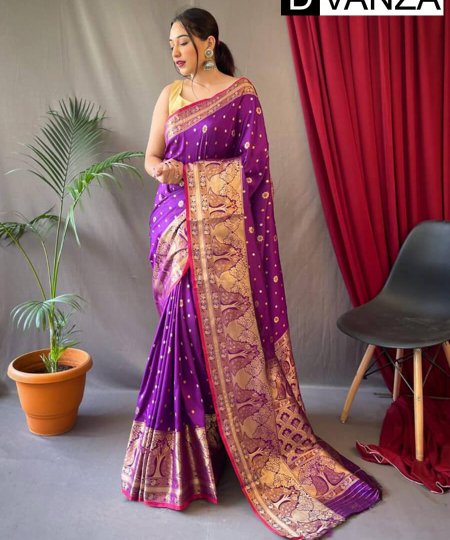 Trendy Purple Soft Kanchipuram Silk Saree dvz0003373