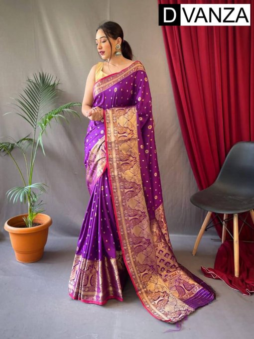 Trendy Purple Soft Kanchipuram Silk Saree dvz0003373