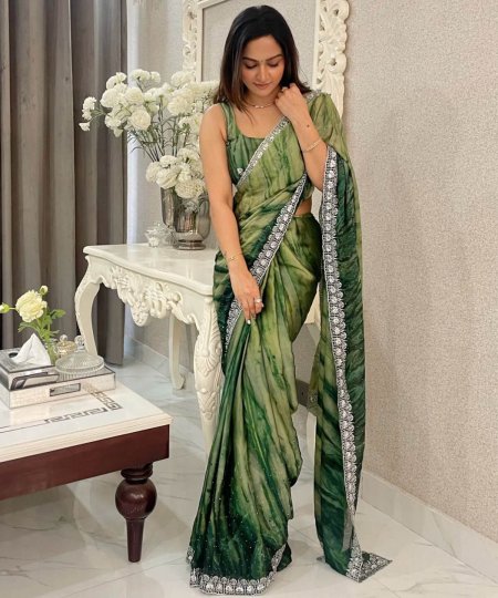 Trendy Rangoli silk Embroidered Sequence Saree DV402