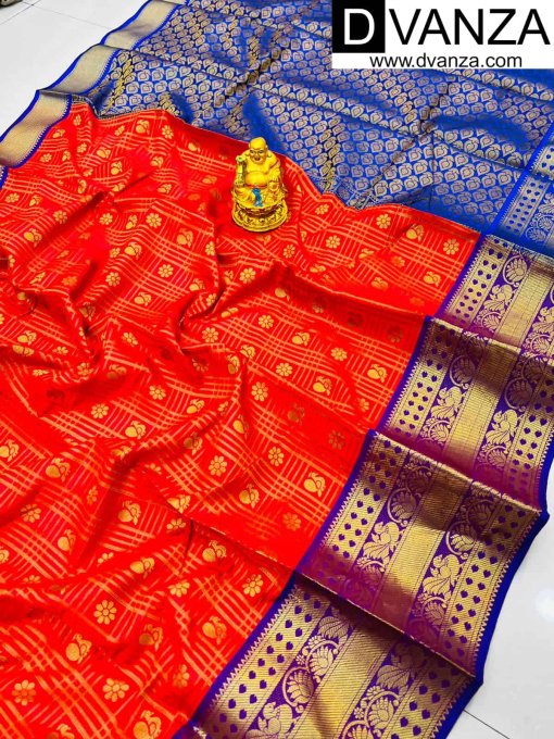 Trendy Red Kanchipuram Silk Traditional saree dvz0003503