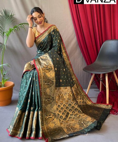 Trendy Soft Kanchipuram Silk Saree (Green) dvz0003372-2