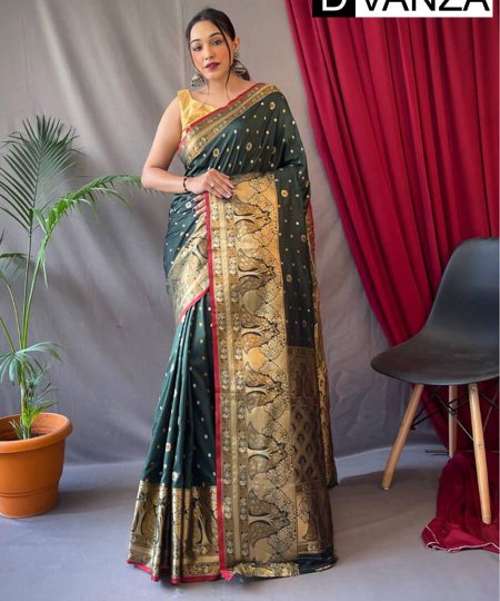 Trendy Soft Kanchipuram Silk Saree (Green) dvz0003372