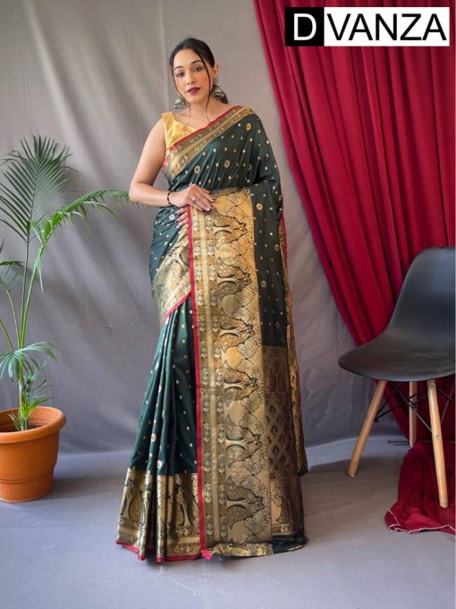 Trendy Soft Kanchipuram Silk Saree (Green) dvz0003372