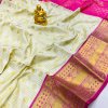 Trendy White Kanchipuram Silk Traditional saree dvz0003503